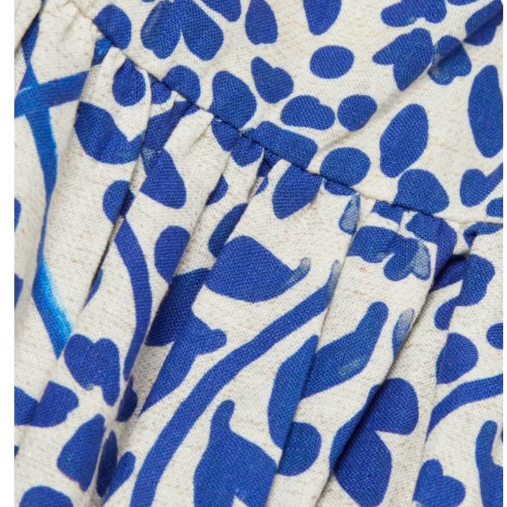 FARM Rio White Maxi Dress with Blue and Orange Botanical Motif - Picture 6 of 14